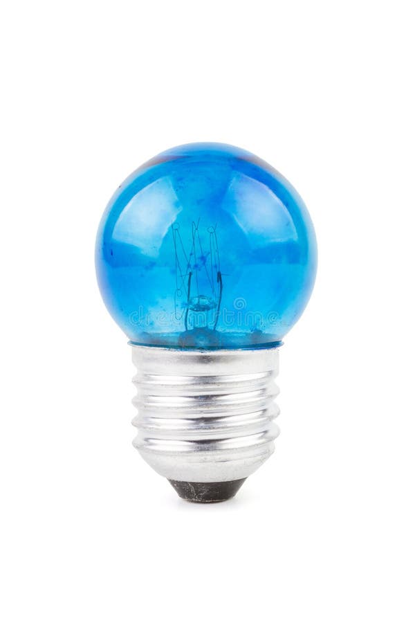 Blue Incandescent Round Light Bulb. Stock Image Image of christmas