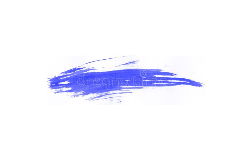Blue ink smear isolated brush for art painting stock photography
