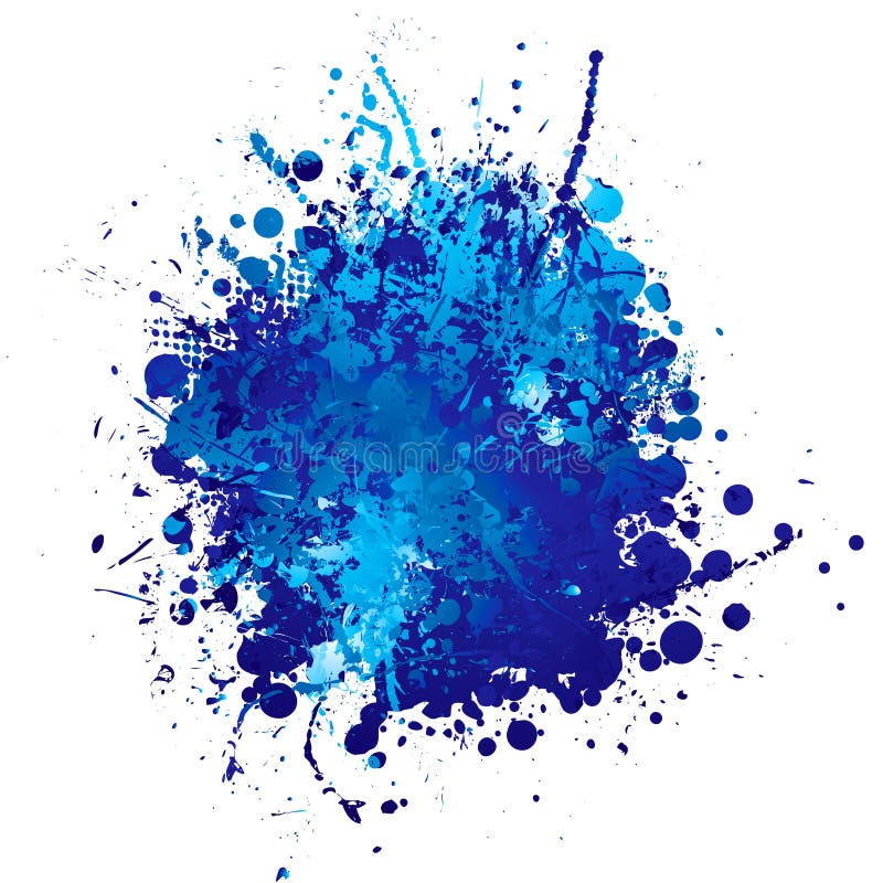 Blue ink splat stock illustration. Illustration of cyan - 11514615