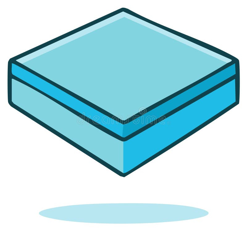 Blue isometric square 3D vector illustration, cartoon style block element on white stock illustration