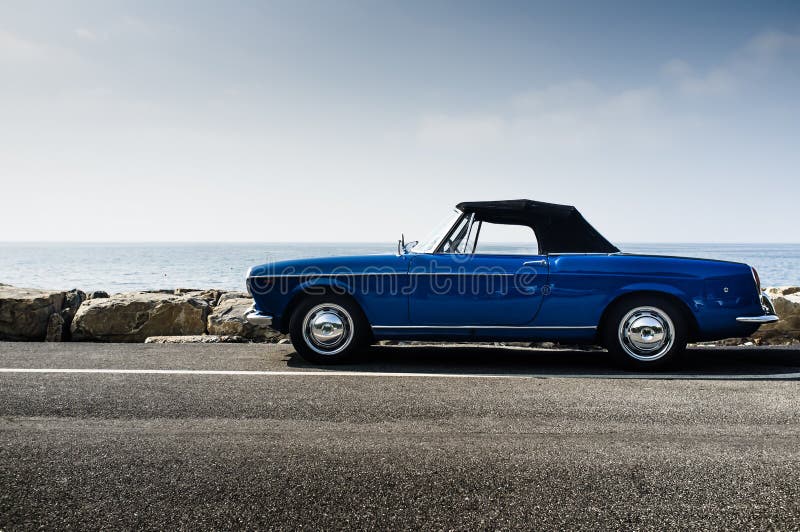 Blue Italian Vintage Convertible Stock Photo Image of retro, cabrio