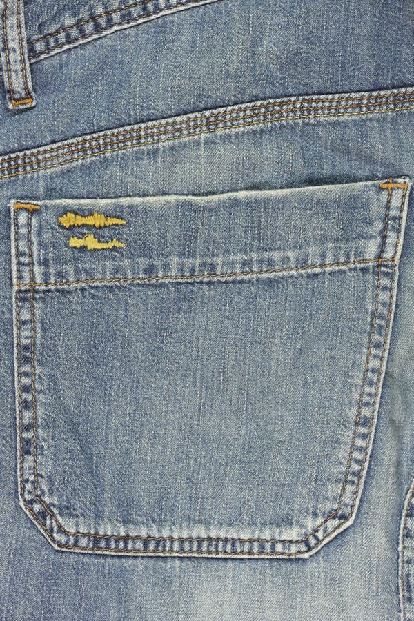 Blue jeans back pocket stock photo. Image of surface, weave 4373496
