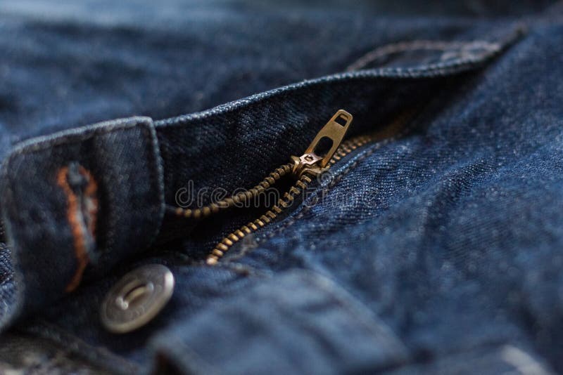 Blue Jeans Background Close Up. Open Zipper Stock Photo - Image of ...