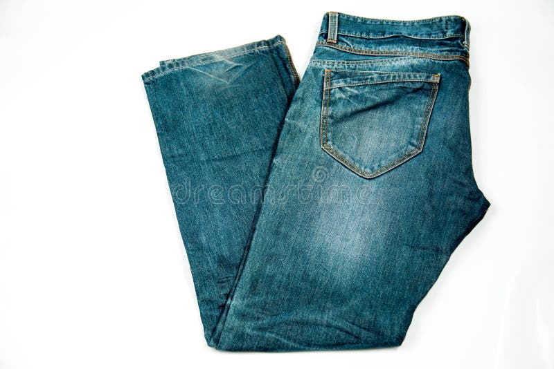 Blue Jeans Isolated on White. Stock Image - Image of pants, casual ...