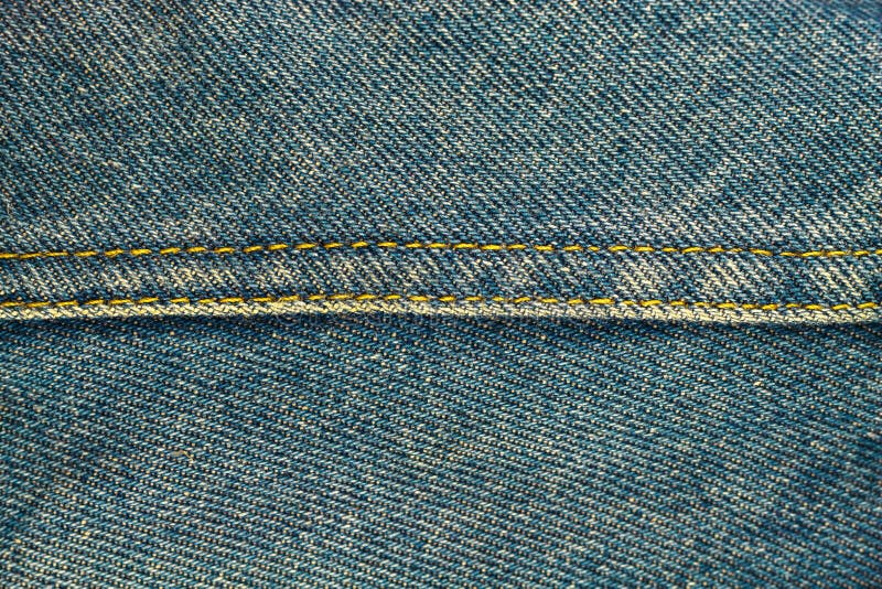 Blue Jeans with Seam, Denim Texture Background, Close Up. Stock Image ...