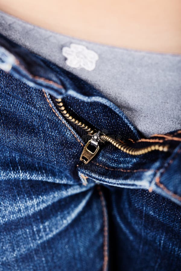 Blue jeans with zipper stock image. Image of chrome, design 30163231