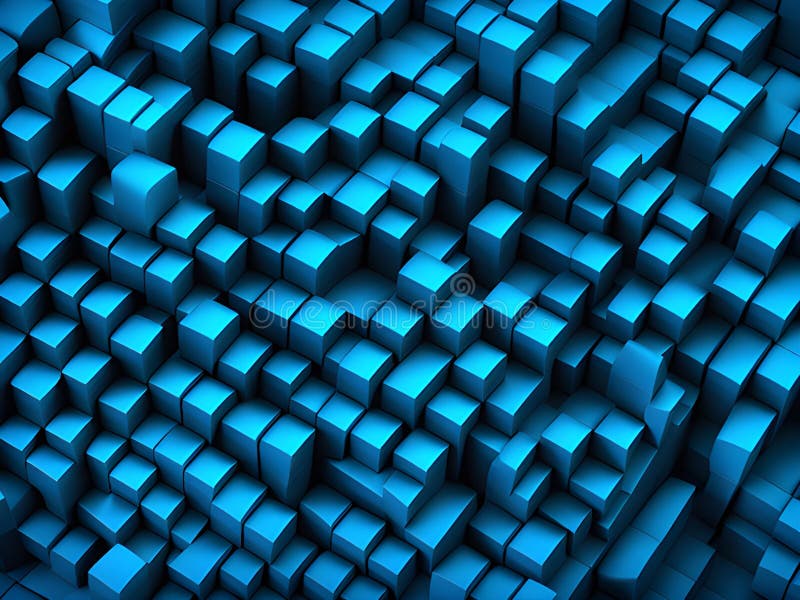 Blue Kubus Hintergrund 3D Rendering ai generiert stock abbildung