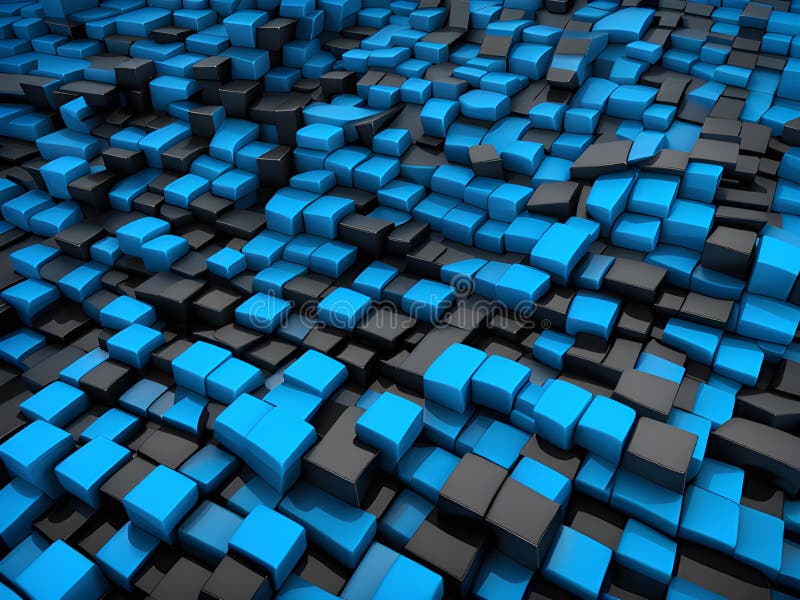 Blue Kubus Hintergrund 3D Rendering ai generiert vektor abbildung