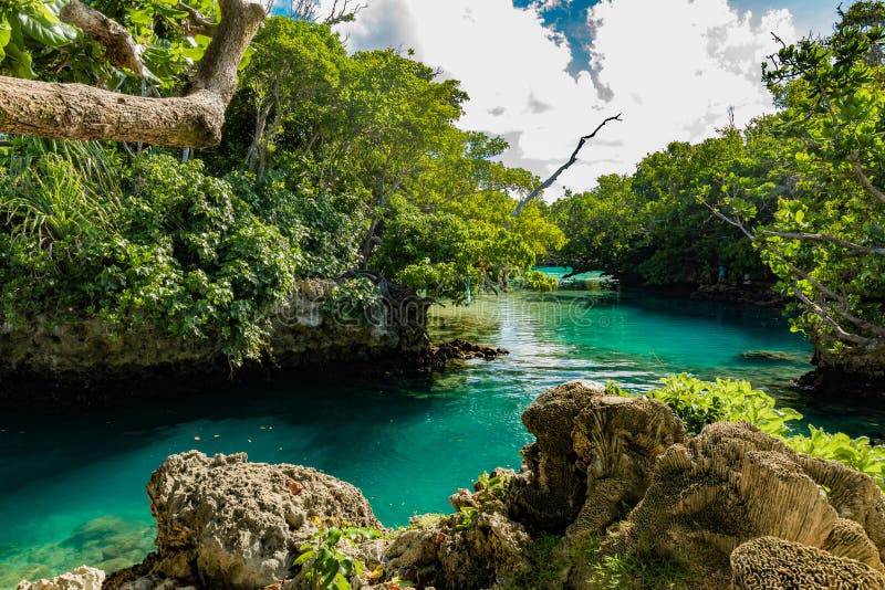 The Blue Lagoon, Port Vila, Efate, Vanuatu Stock Photo - Image of aqua ...