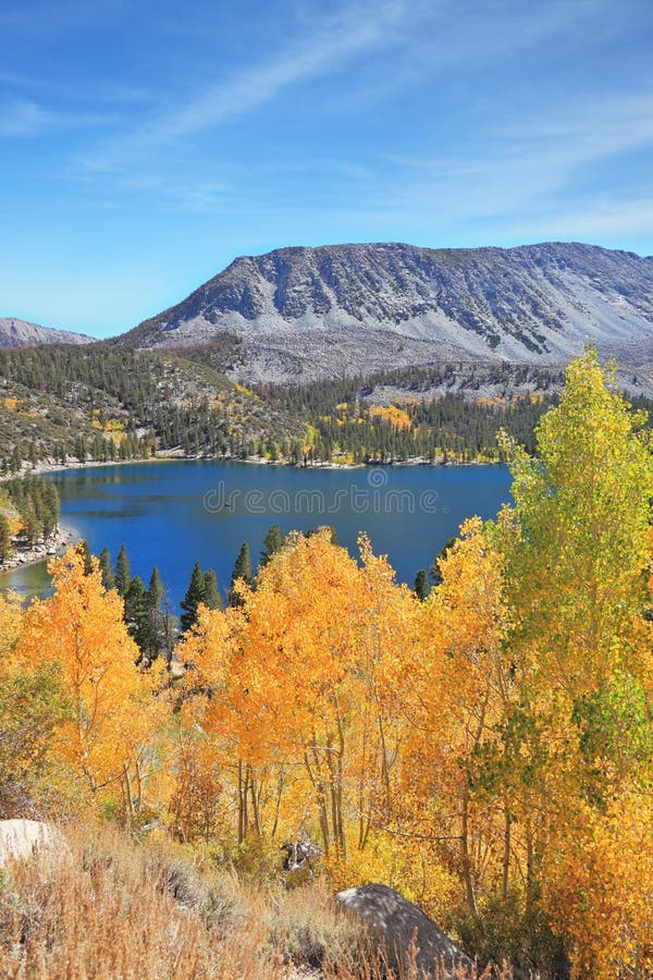 The blue lake in Yosemite National Park