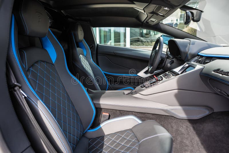 Blue Lamborghini Aventador Interior Editorial Image - Image of road,  luxurious: 189797470