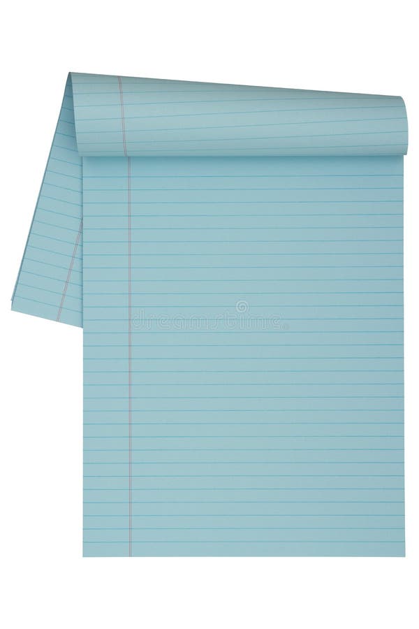 Blue Legal Pad Isolated on White Stock Image Image of empty, blue