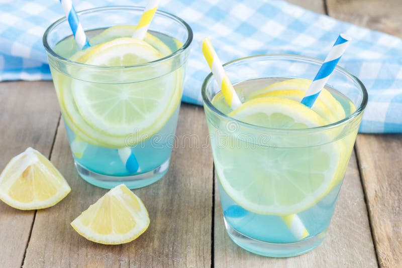Blue Lemonade with Fresh Lemons Stock Photo Image of glamour, diet 55731254