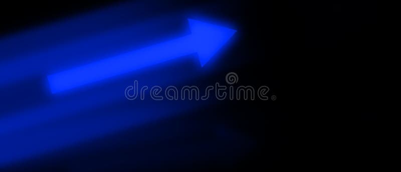Blue light arrows and speed lines on black background vector illustration