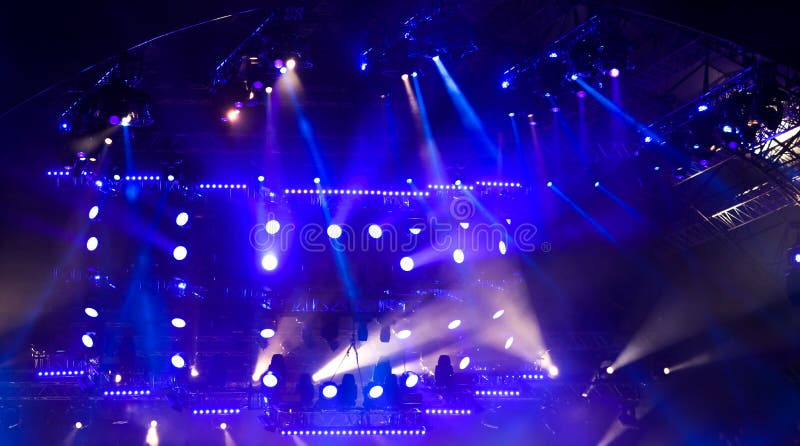 Blue Light on a Rock Concert Stage As Background Stock Image - Image of live,  party: 182417493