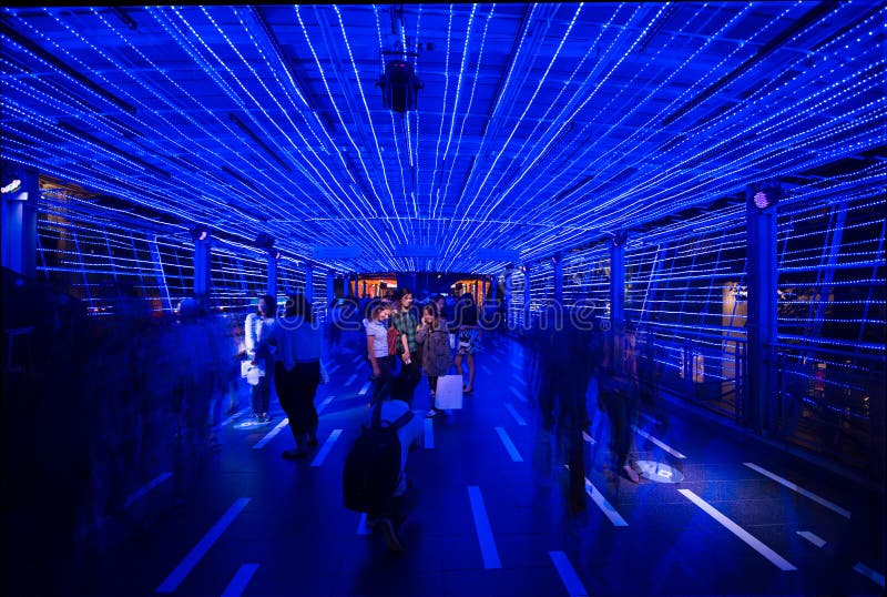 Light Tunnel on BTS Sky Walk Editorial Image - Image of light, street ...