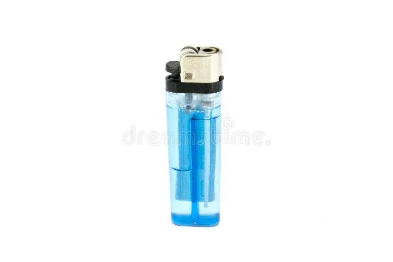 Blue lighter isolated on white background