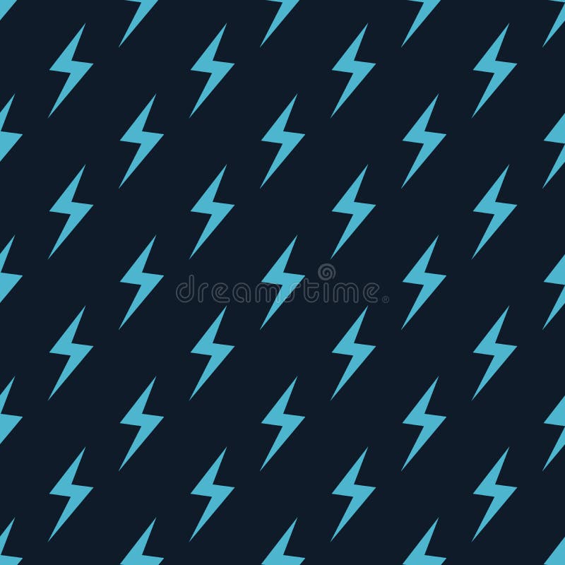 Blue Lightning Bolts On Dark Blue Background Seamless Pattern Vector Illustration Stock Illustration Illustration Of Electric Flash