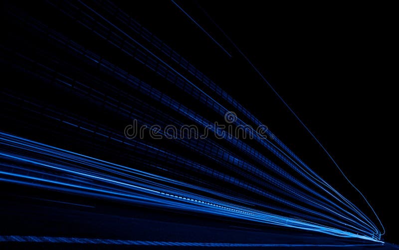 Blue Lights of Cars with Night. Long Exposure Stock Image Image of