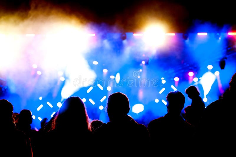 Blue concert stock photo. Image of band, fans, crowd, cheering - 5430668