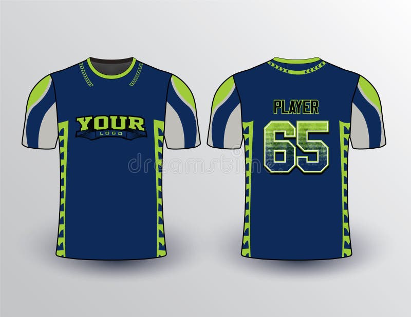 Dark Color Combination Jersey Mockup for All Sports Stock Vector ...