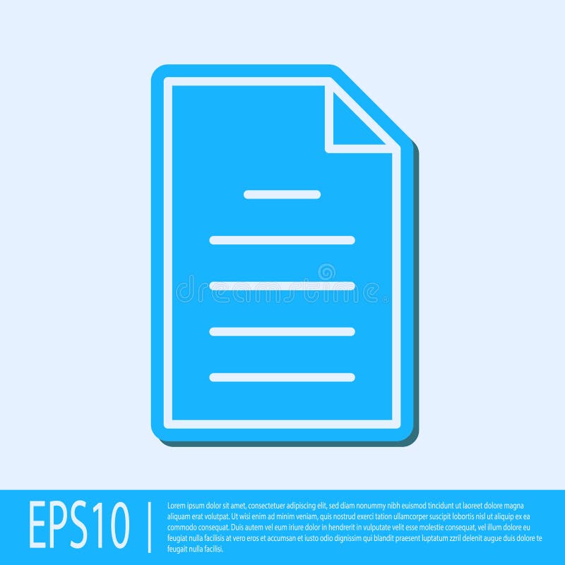 Blue line File document icon isolated on grey background. Checklist icon. Business concept. Vector stock illustration