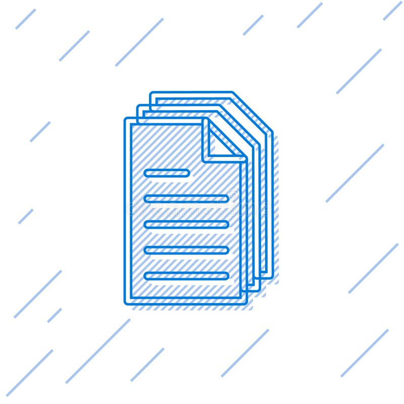 Blue line File document icon isolated on white background. Checklist icon. Business concept. Vector vector illustration