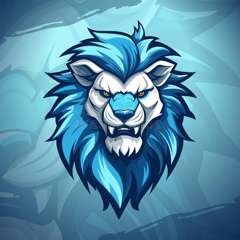 Blue lion mascot logo design Royalty Free Vector Image-cheohanoi.vn