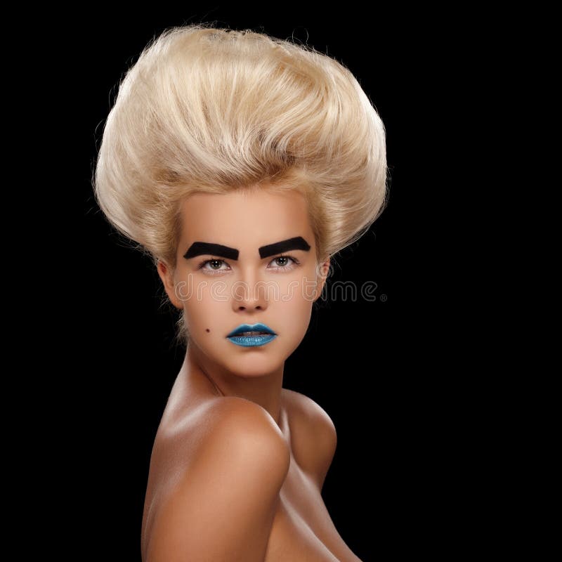 Blue lips stock photo. Image of beautiful, female, cosmetic 16804286