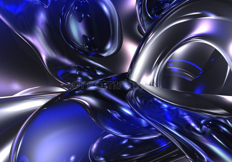 Blue liquid bubbles