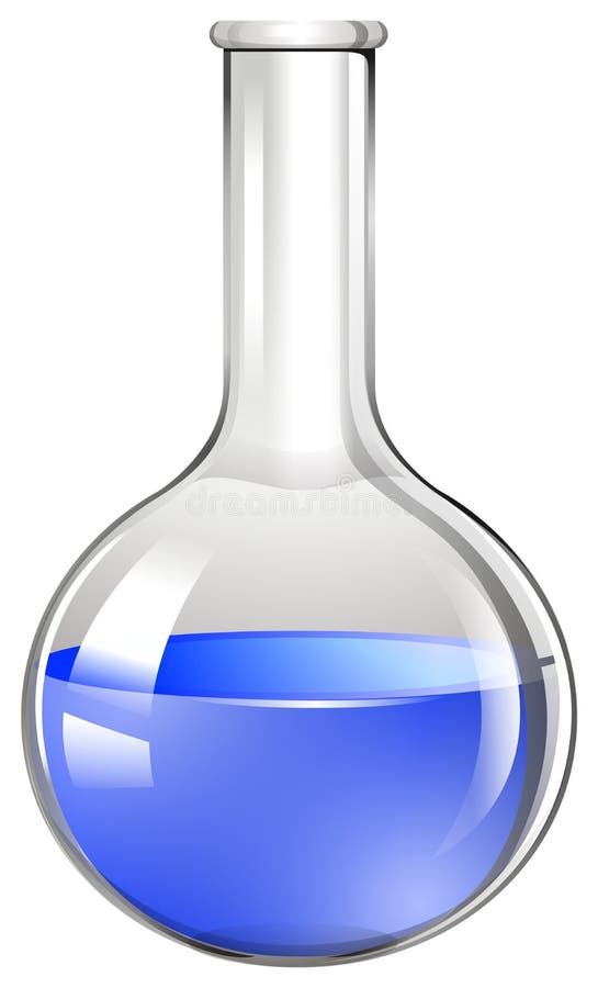 Blue Liquid in Glass Beaker Stock Vector Illustration of substance