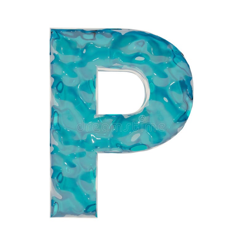 Blue Liquid Letter P stock illustration. Illustration of element 125725216