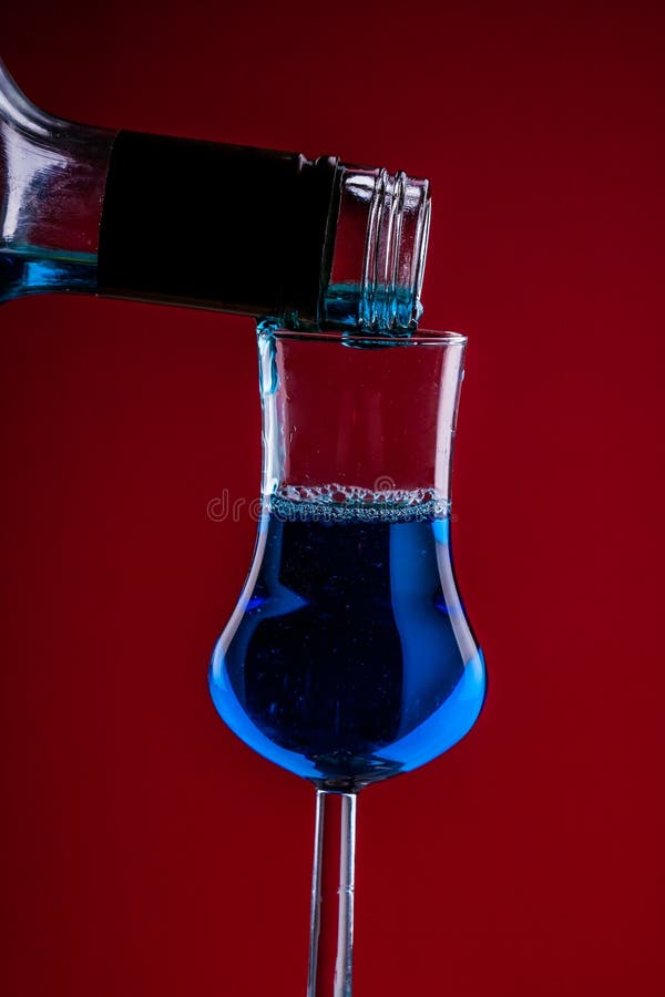 Blue liquor stock photo. Image of glassware, fancy, beautiful 42186426