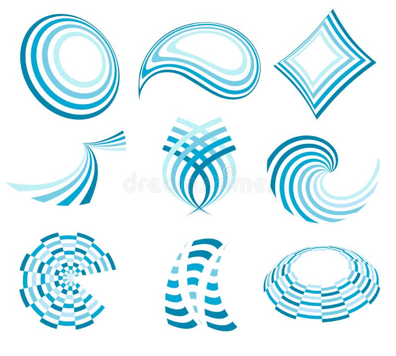 Blue logo collection royalty free illustration Blue logo collection royalty free illustration