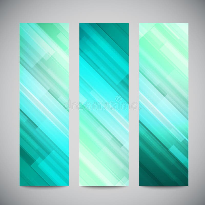 Blue low poly vector vertical banners set with royalty free illustration