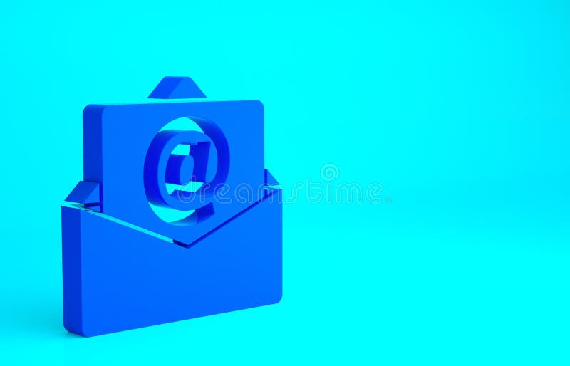 Blue Mail and Email Icon Isolated on Blue Background. Envelope Symbol