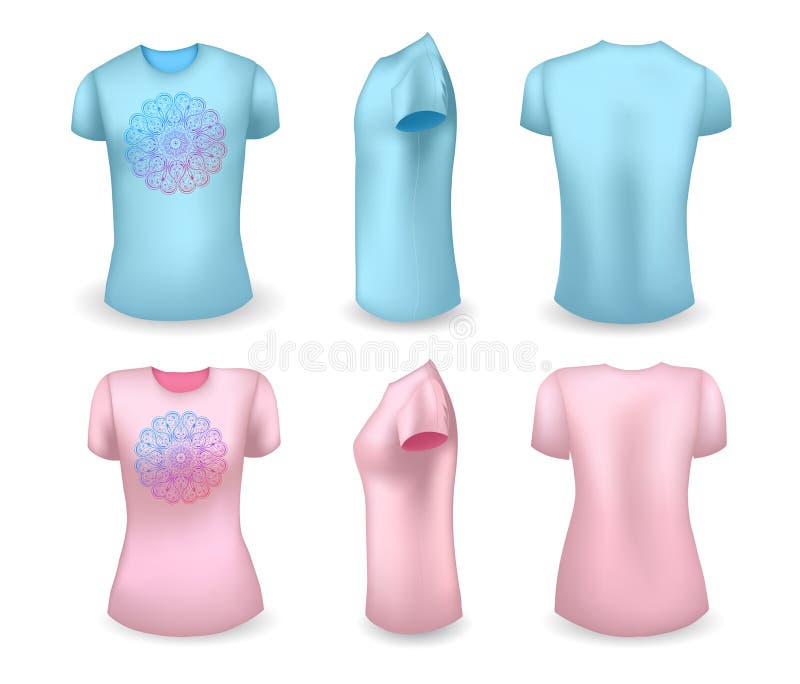 Blank t-shirt pink. Pink T-Shirt Layout for presentation - vector
