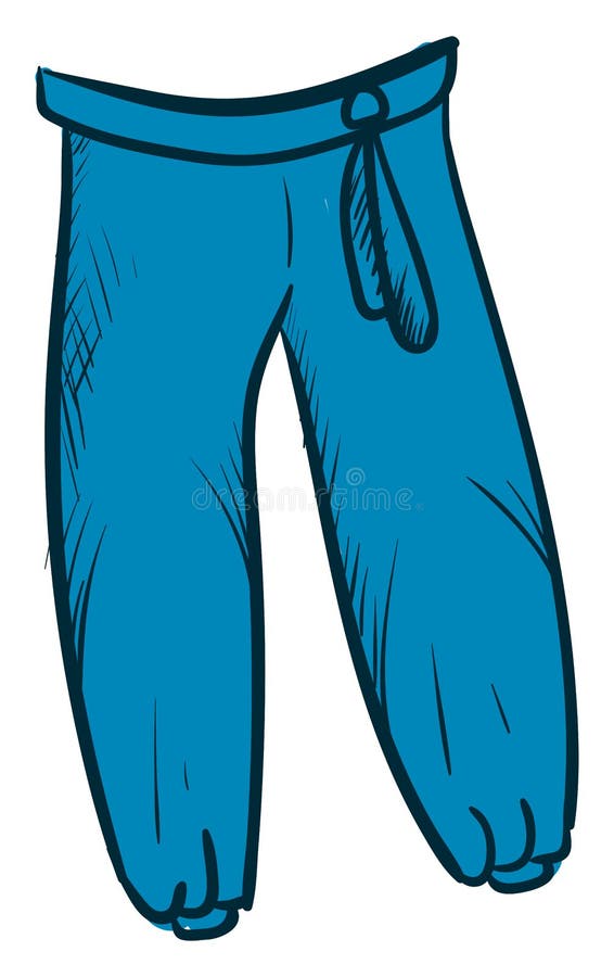 Blue Sweatpants, Boys Wear Vector Illustration on a White Background Stock Vector Illustration