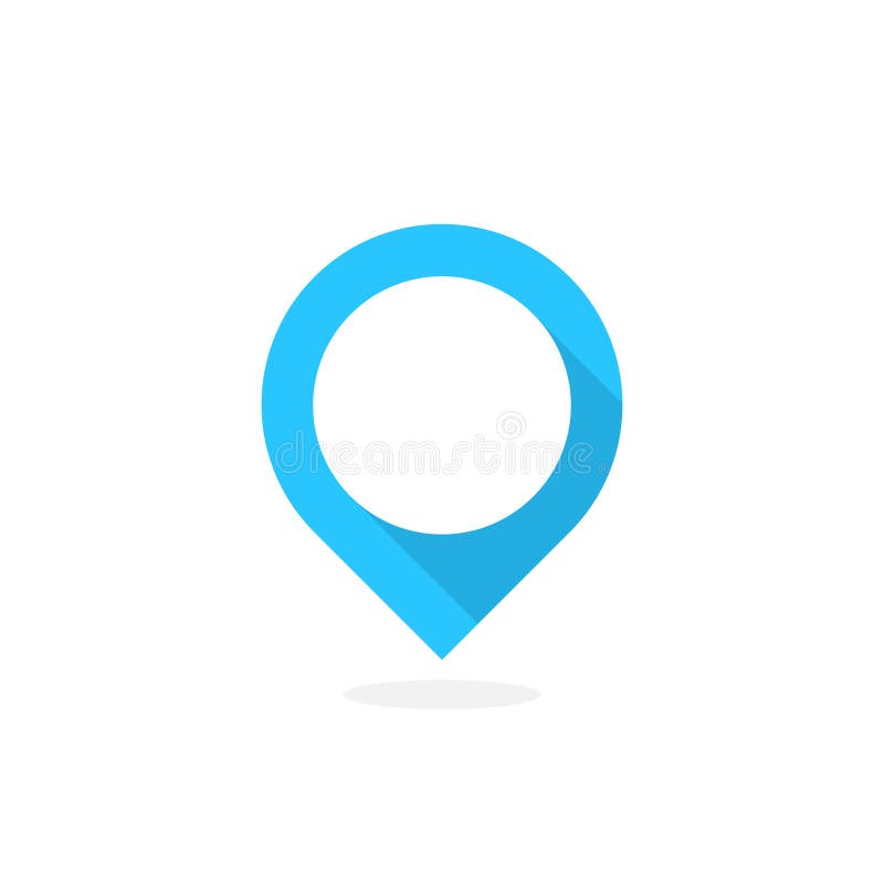 Blue map pin location icon. Vector illustration stock illustration