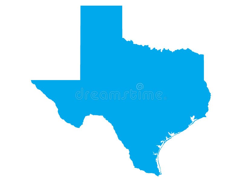 Blue Map of US State of Texas Stock Vector Illustration of michigan