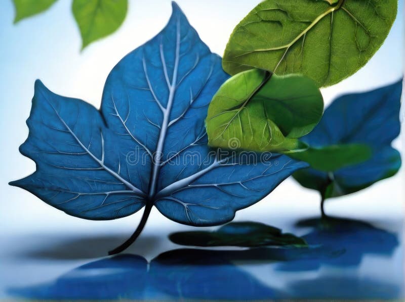 Blue maple leaf stock illustration