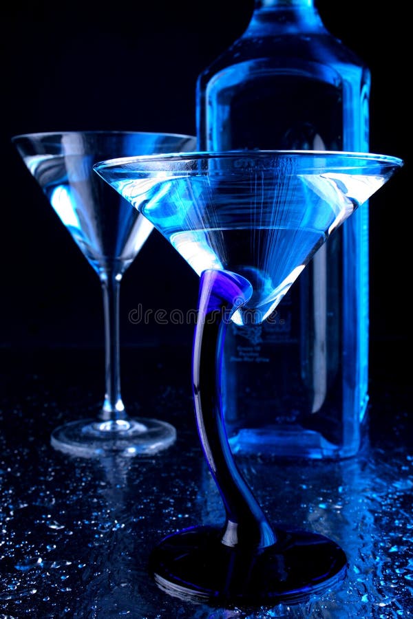 Blue Martini with an Umbrella Stock Photo Image of blue, flavored