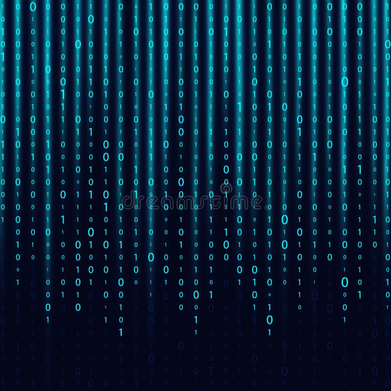 Blue Matrix Background Binary Computer Code Coding Hacker Concept