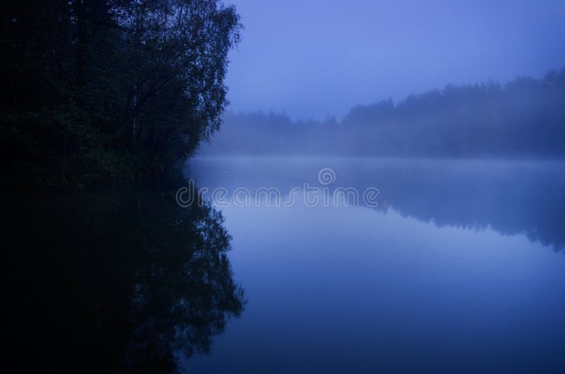Blue melancholy nature stock photo. Image of dawn, misty 27104662