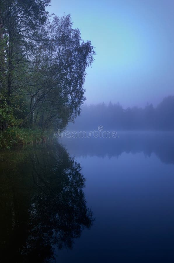 Blue melancholy nature stock photo. Image of dawn, misty 27104662