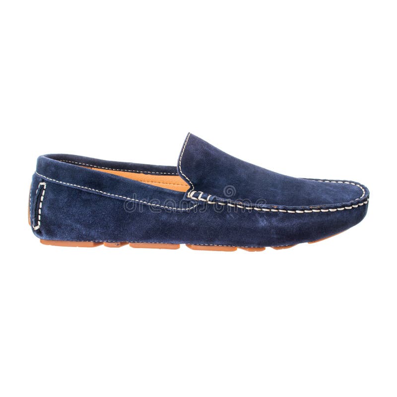 Blue Men`s Moccasins Of Suede Unpolished Leather Stock Image - Image of ...