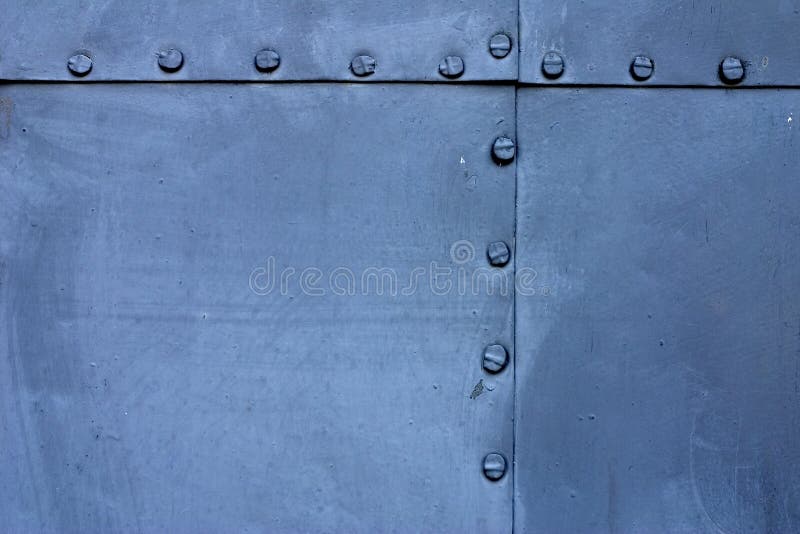 Blue metal plate stock photo