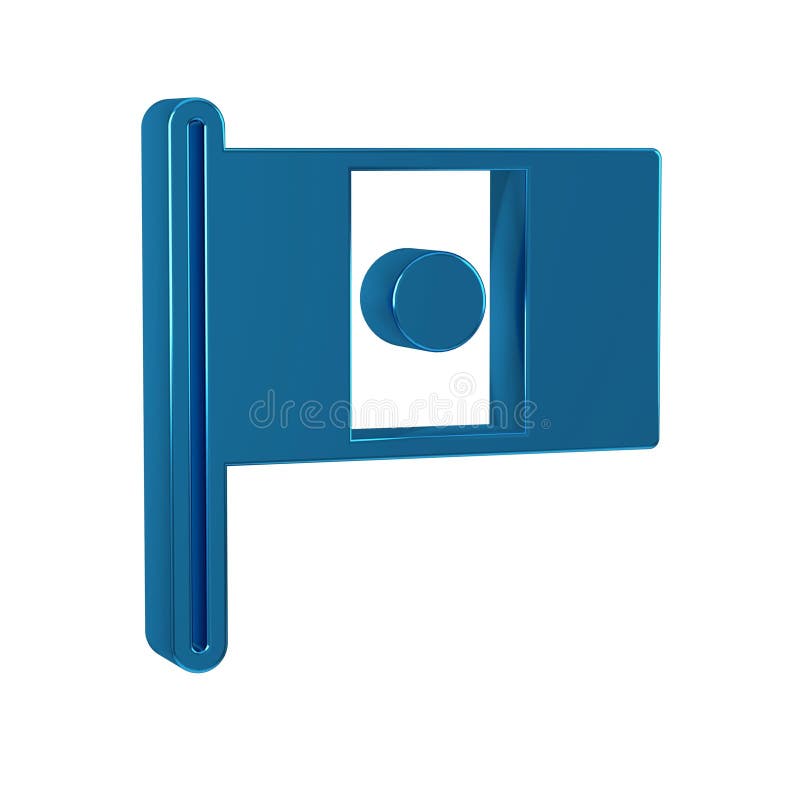 Blue Mexico flag on flagpole icon isolated on transparent background. royalty free illustration