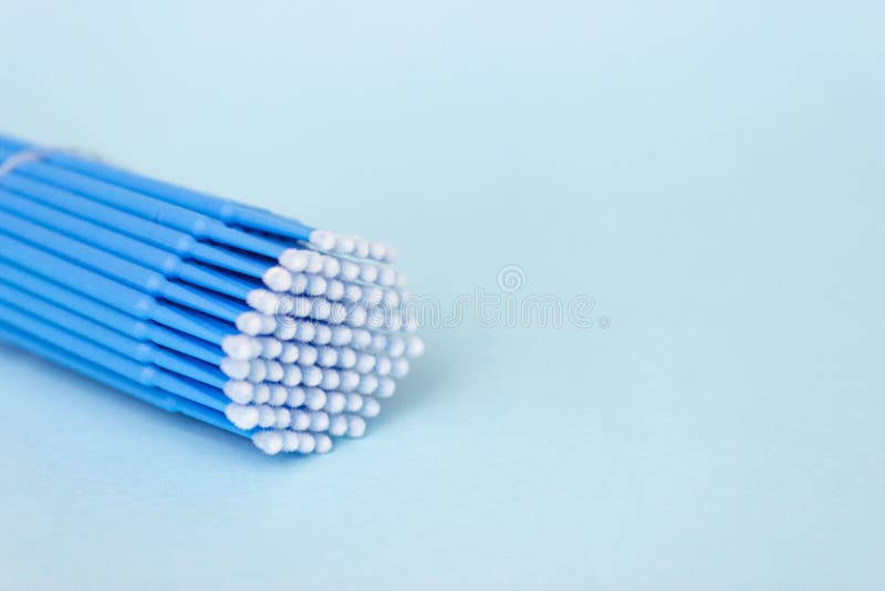 Blue Microbrushes, Small Brushes for Cleaning Eyelashes and Teeth. Blue