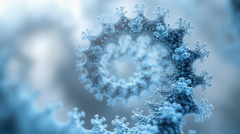Blue microscopic structure of complex protein molecule in scientific imaging royalty free illustration